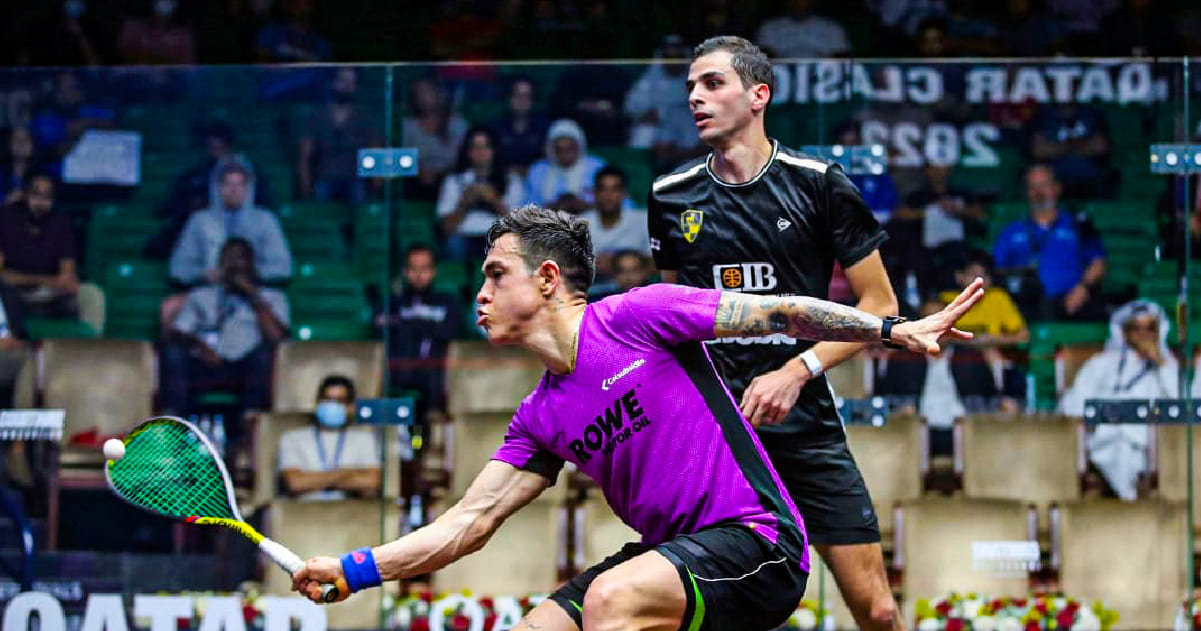 Miguel Ángel Rodríguez en el torneo Q Terminals Qatar Classic de Squash.