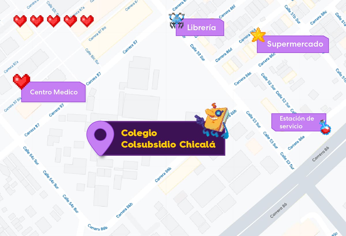 Mapa Colegio Colsubsidio Chicalá